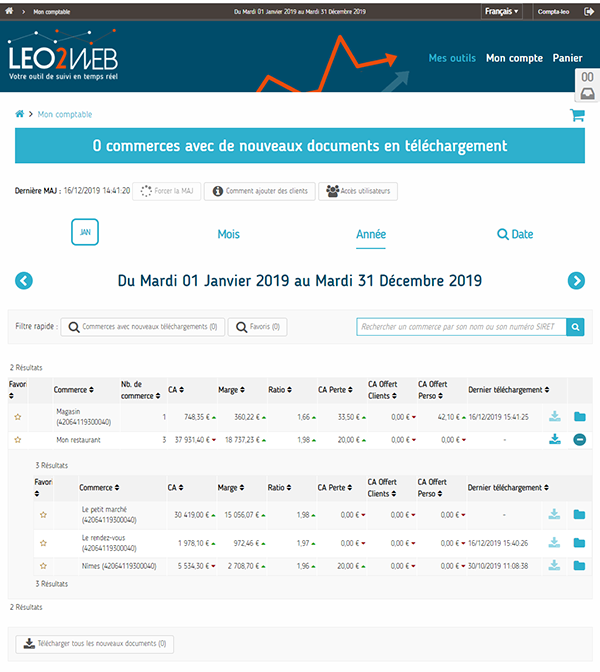 LEO2web pour les comptables interface
